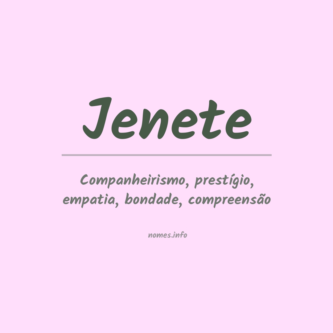 Significado do nome Jenete