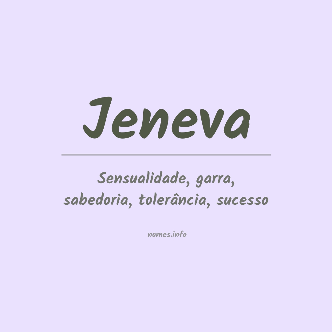 Significado do nome Jeneva