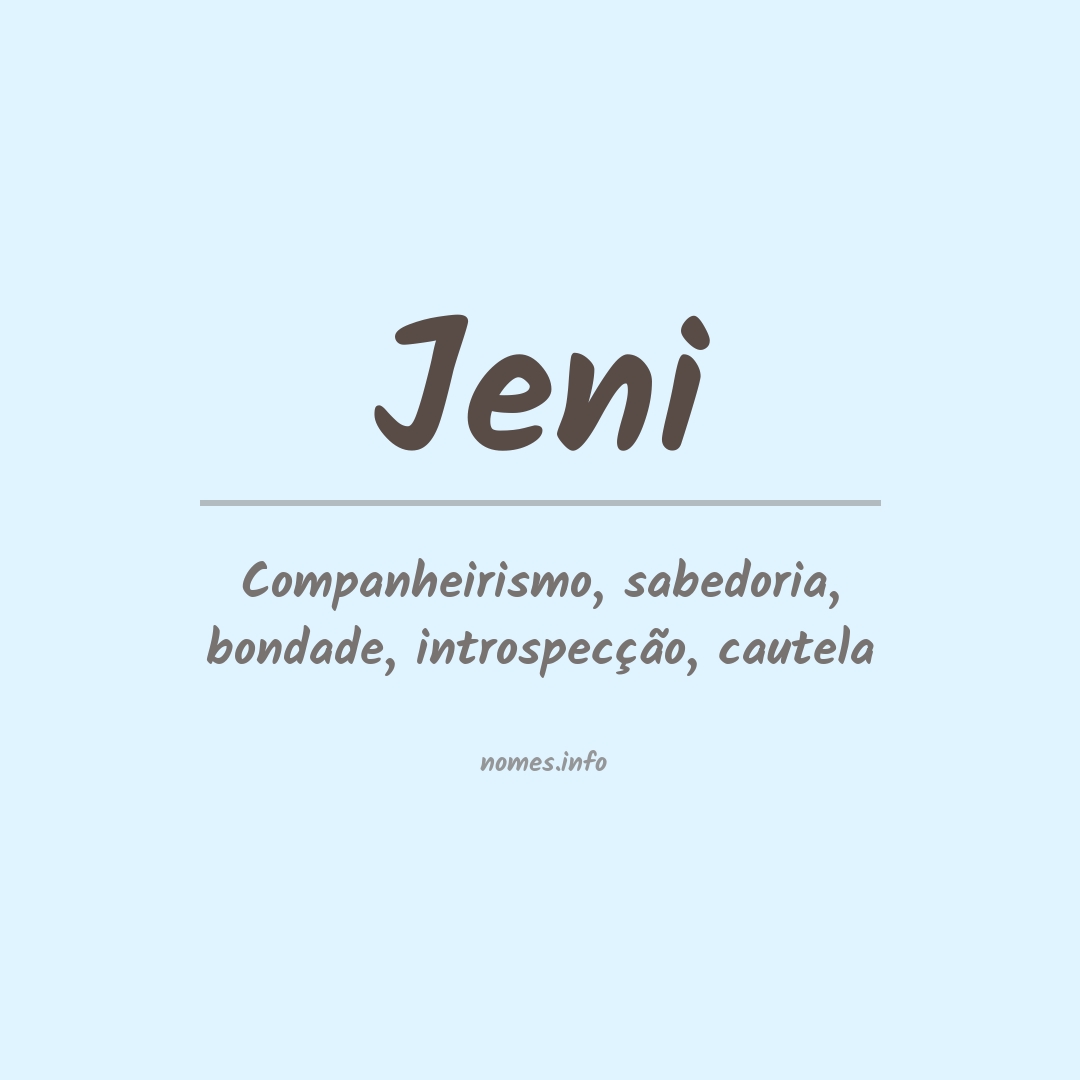 Significado do nome Jeni