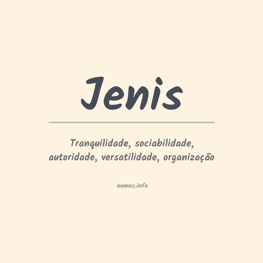 Significado do nome Jenis