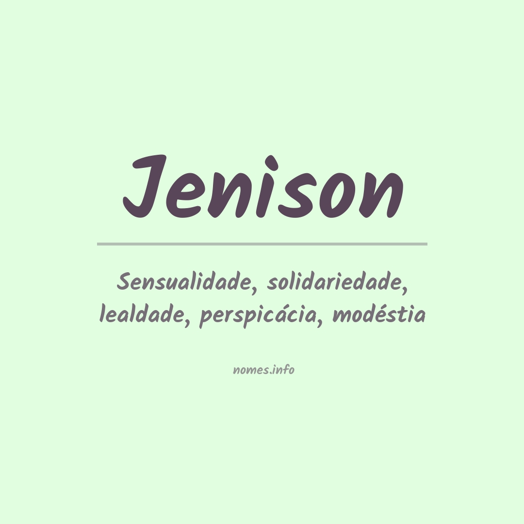 Significado do nome Jenison