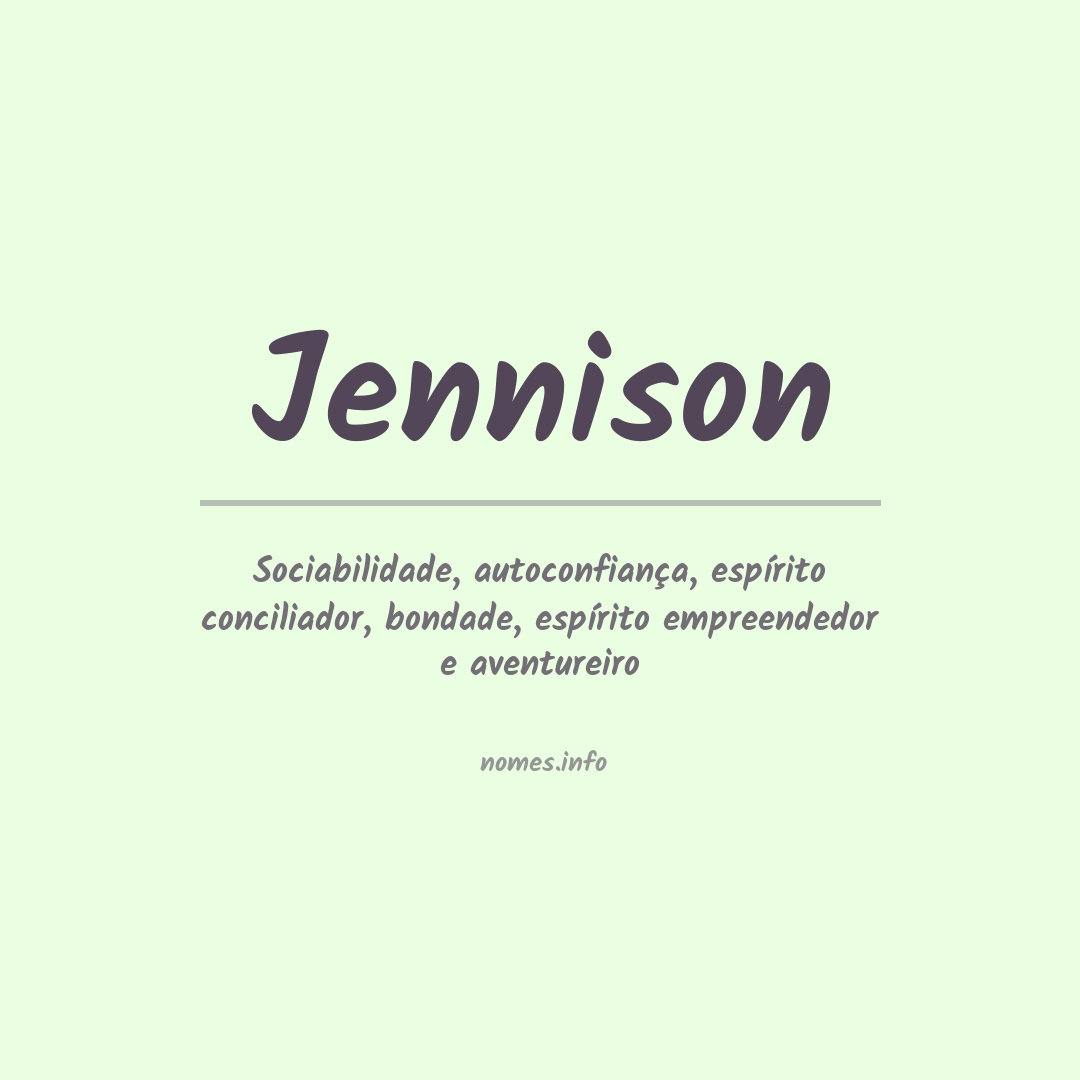 Significado do nome Jennison