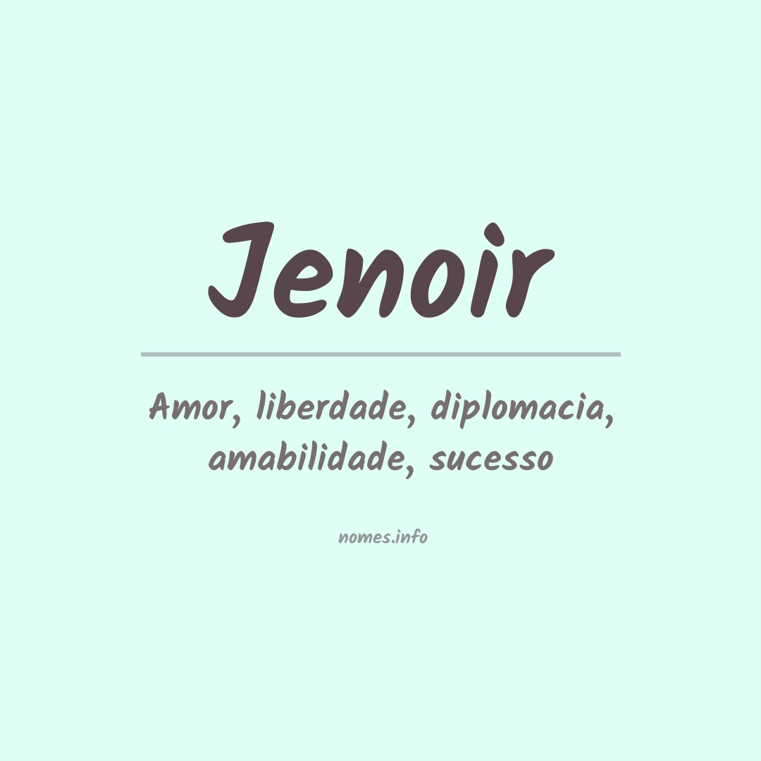 Significado do nome Jenoir