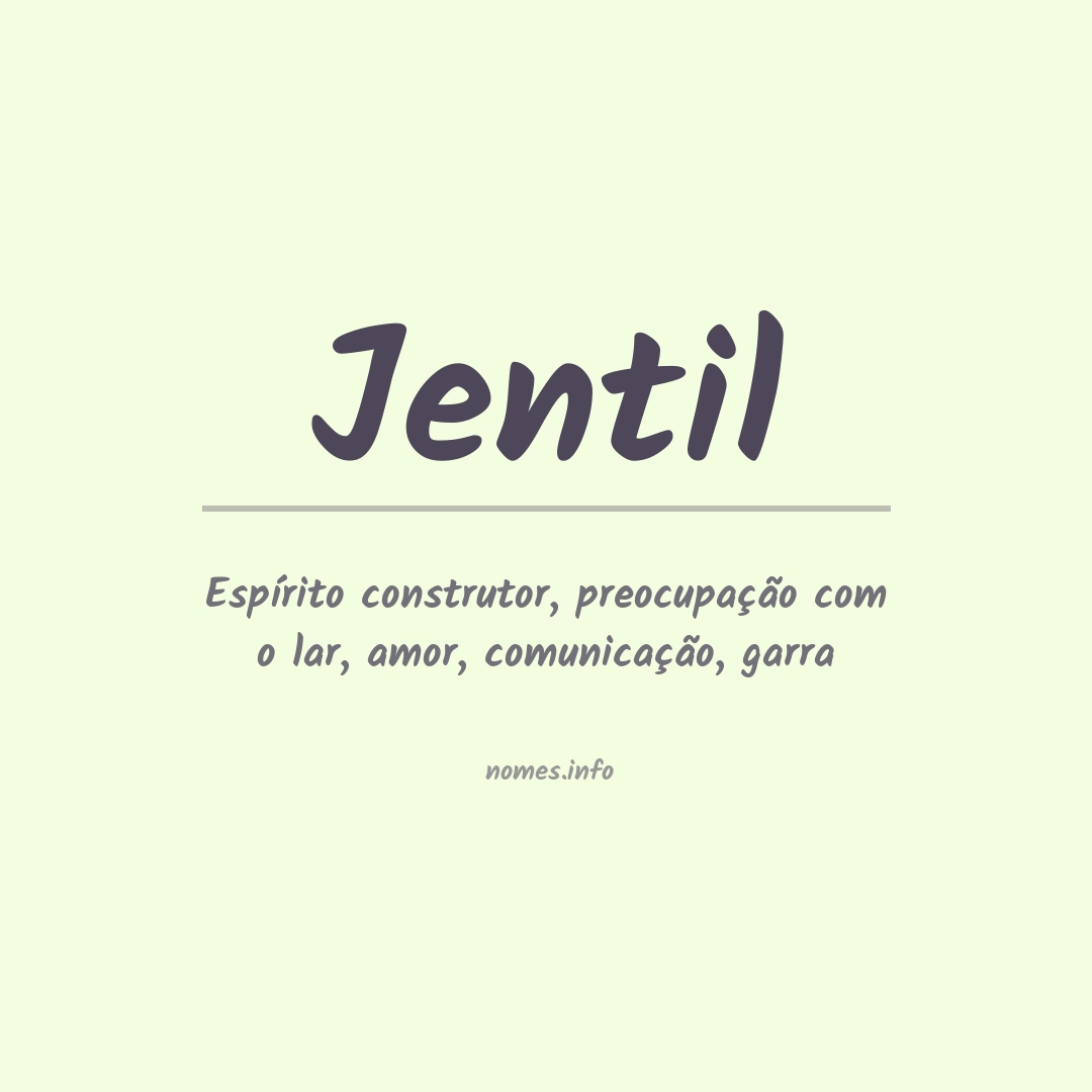 Significado do nome Jentil