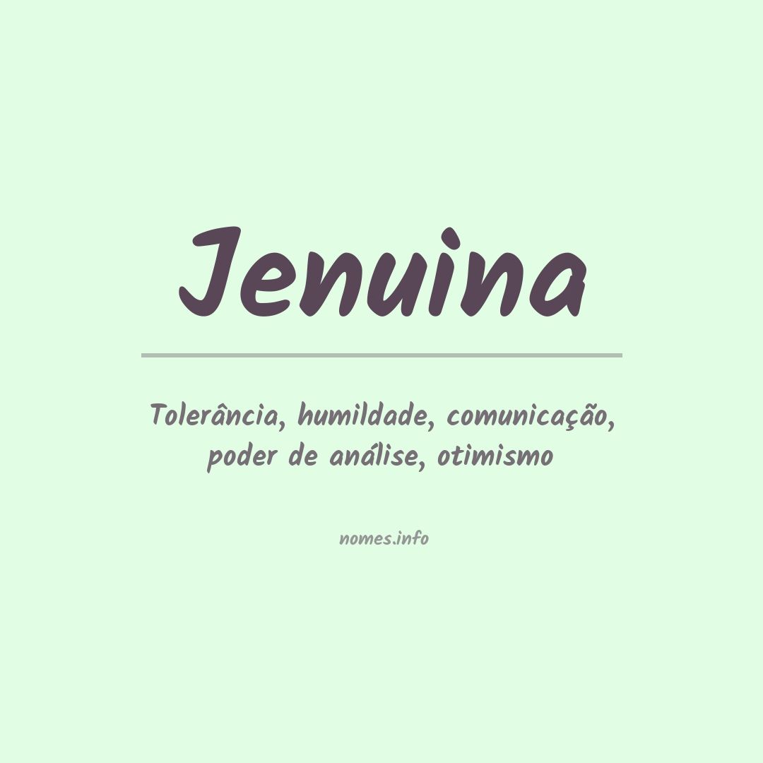 Significado do nome Jenuina