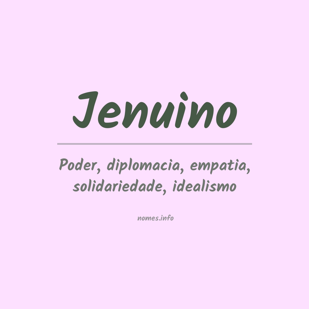 Significado do nome Jenuino