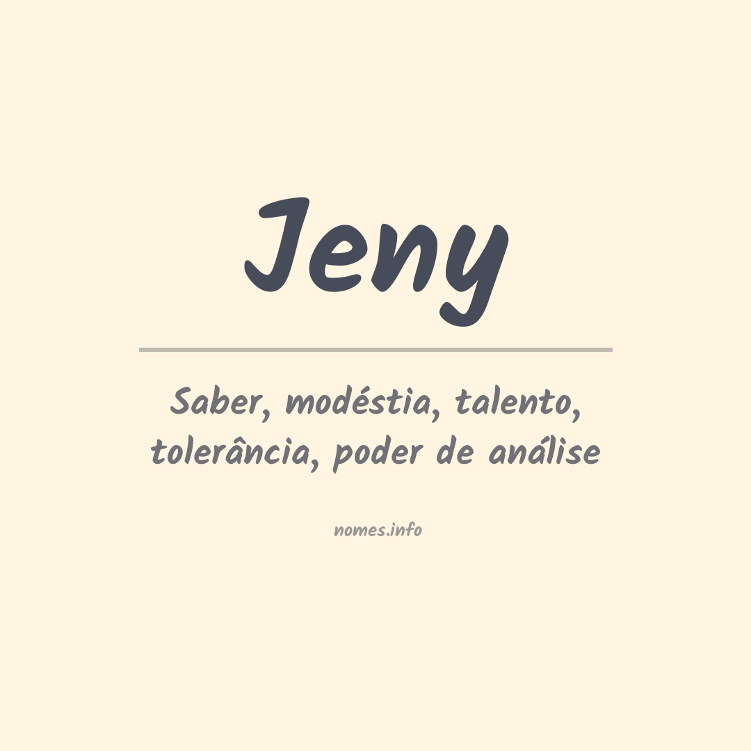 Significado do nome Jeny