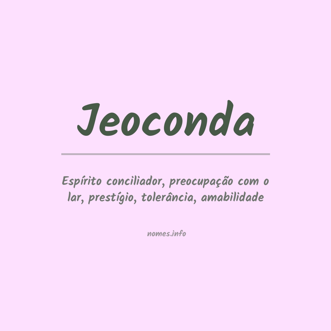 Significado do nome Jeoconda