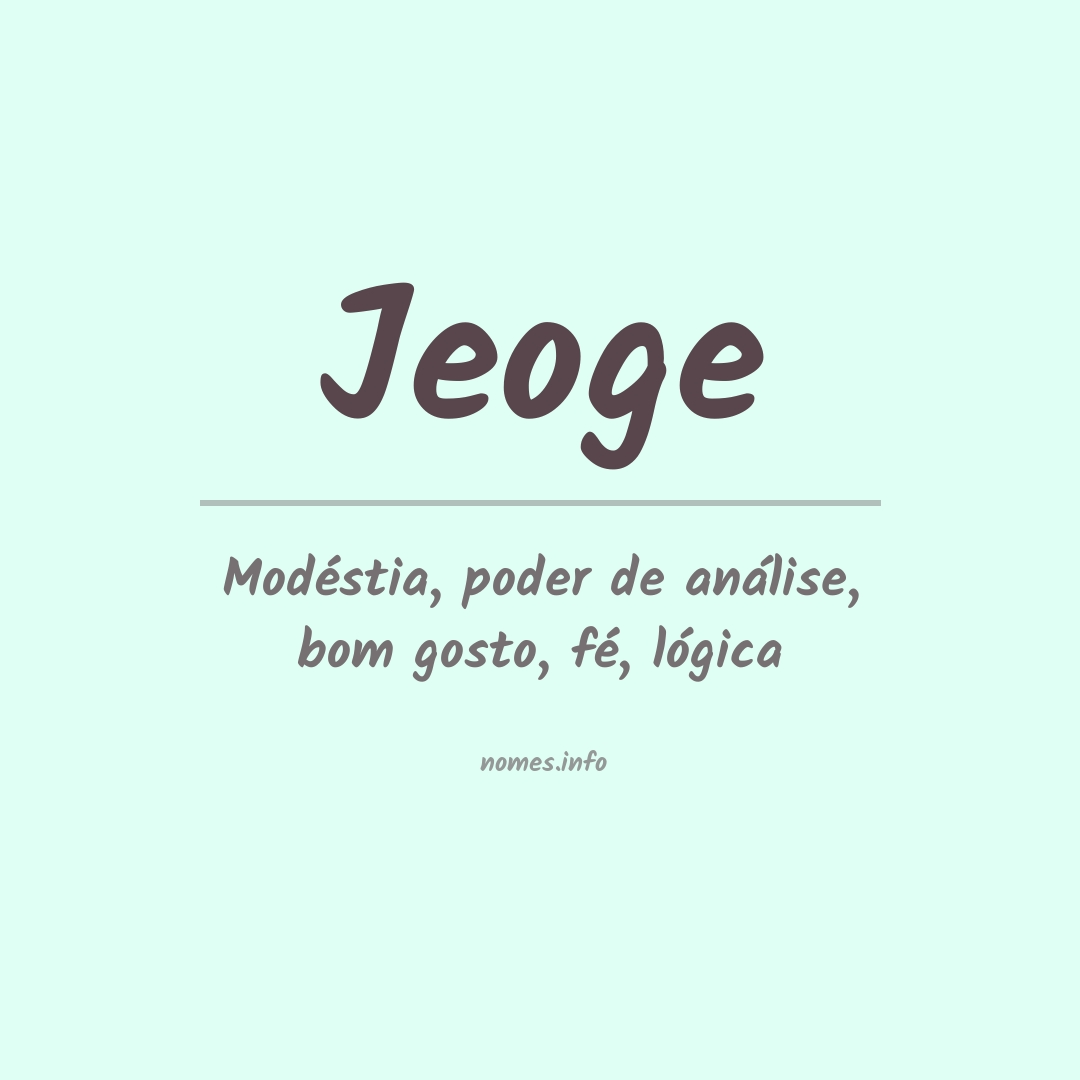 Significado do nome Jeoge