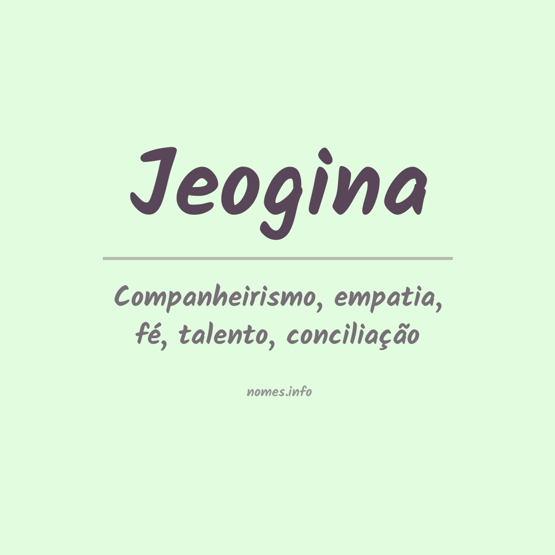 Significado do nome Jeogina