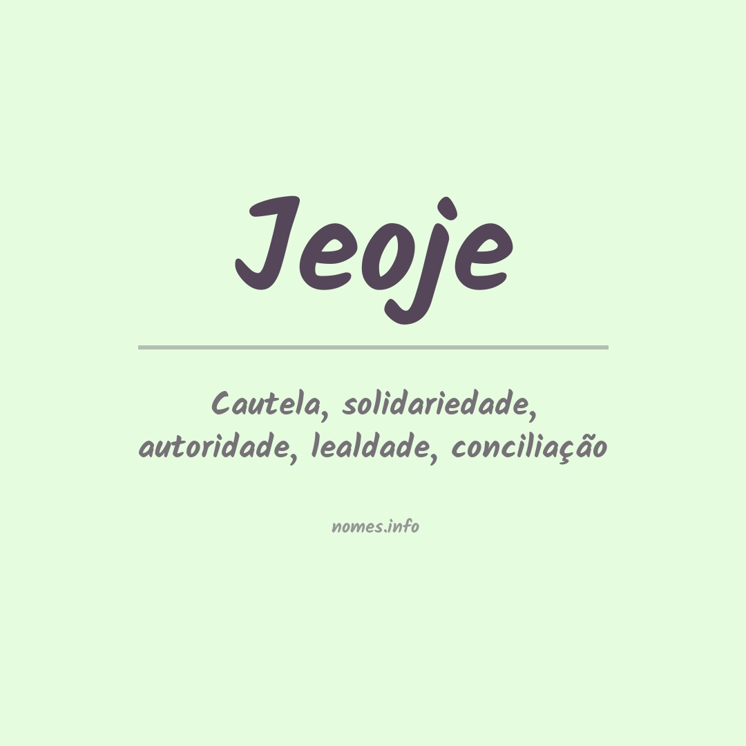 Significado do nome Jeoje