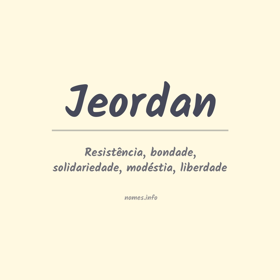 Significado do nome Jeordan