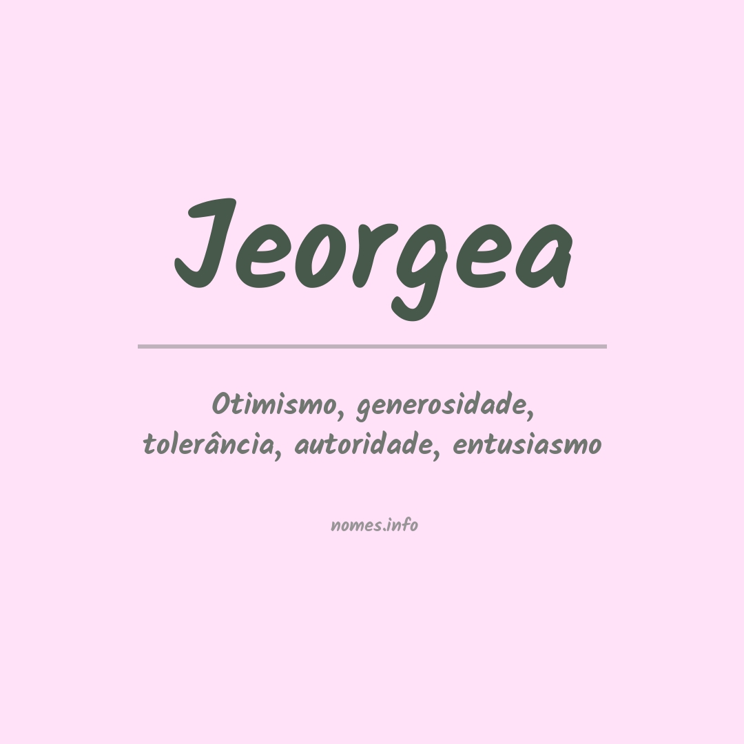 Significado do nome Jeorgea