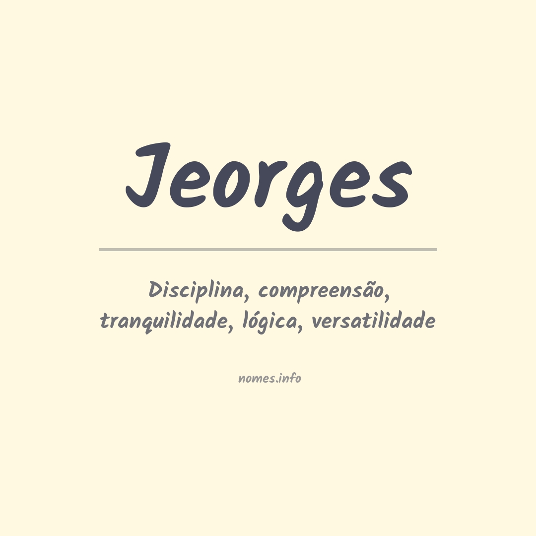 Significado do nome Jeorges