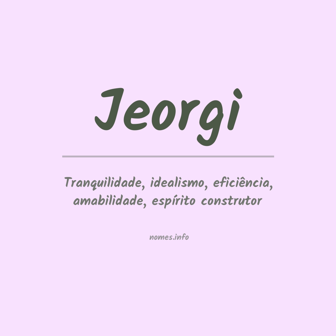 Significado do nome Jeorgi