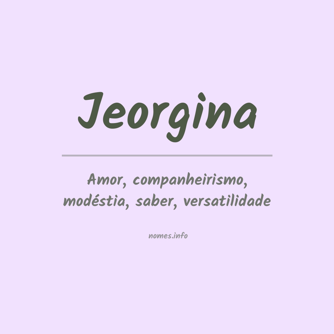 Significado do nome Jeorgina
