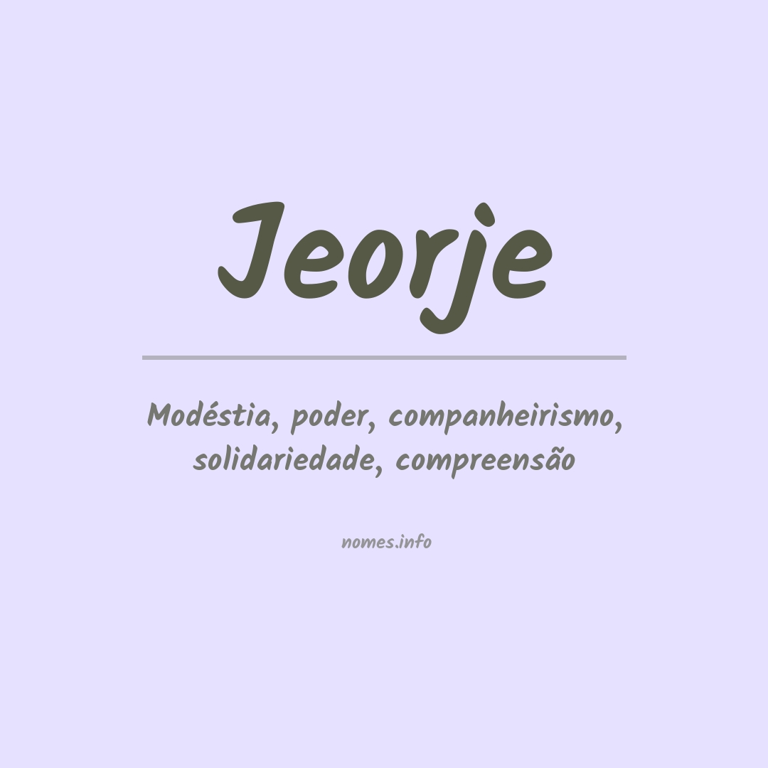 Significado do nome Jeorje