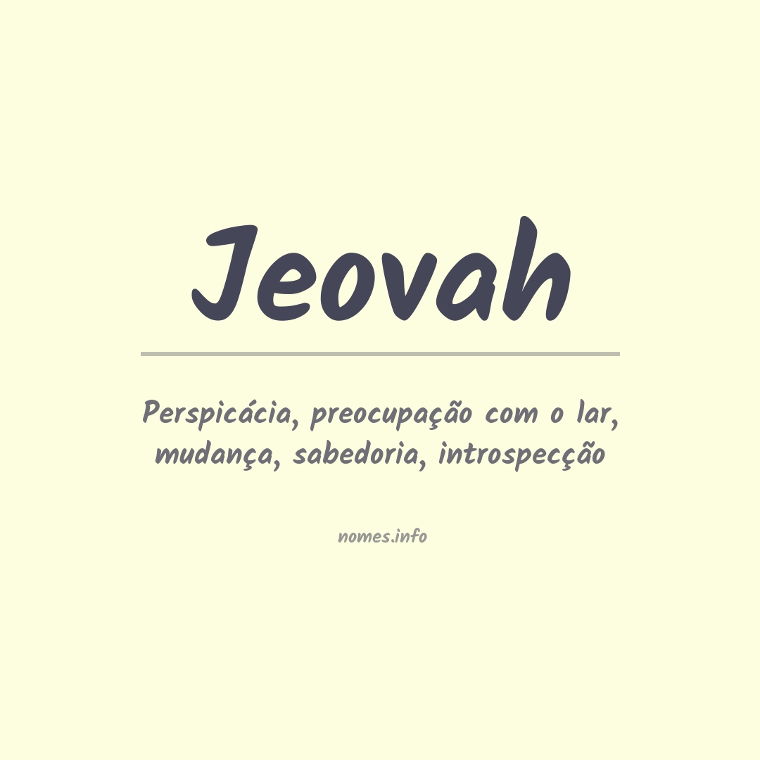 Significado do nome Jeovah
