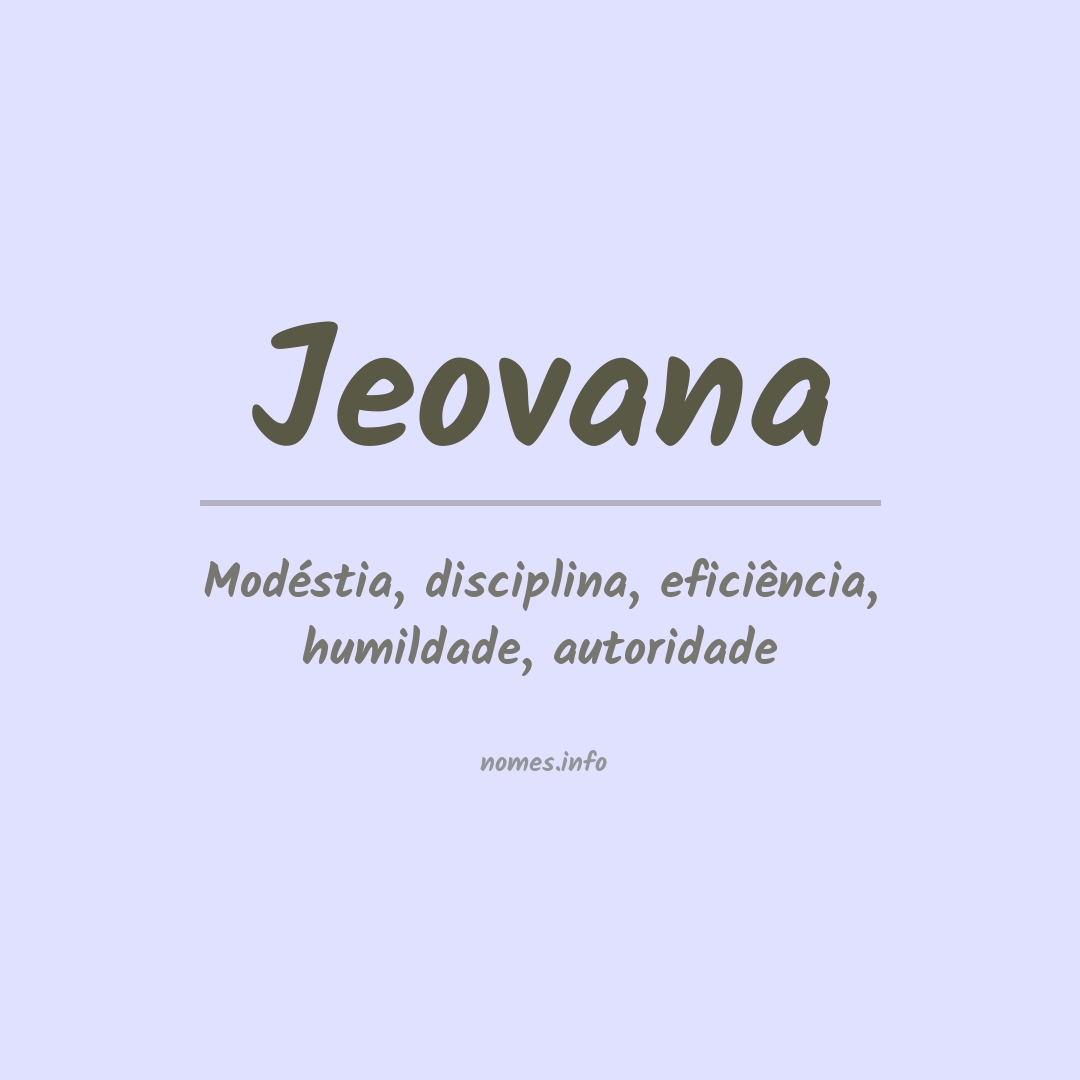 Significado do nome Jeovana