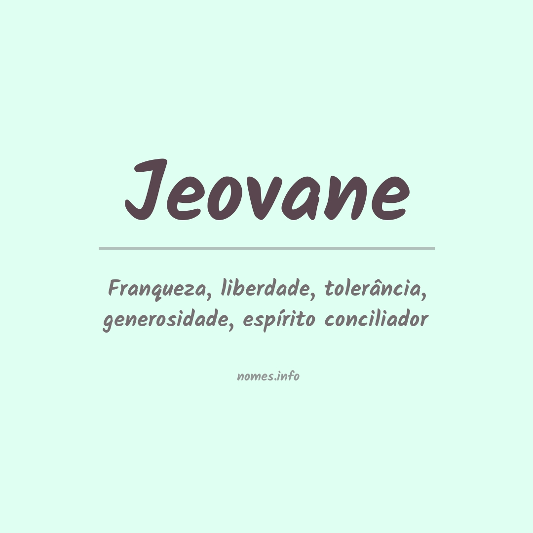 Significado do nome Jeovane