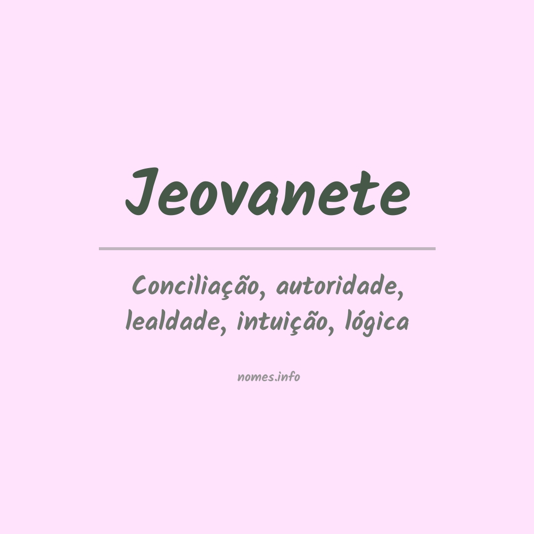 Significado do nome Jeovanete