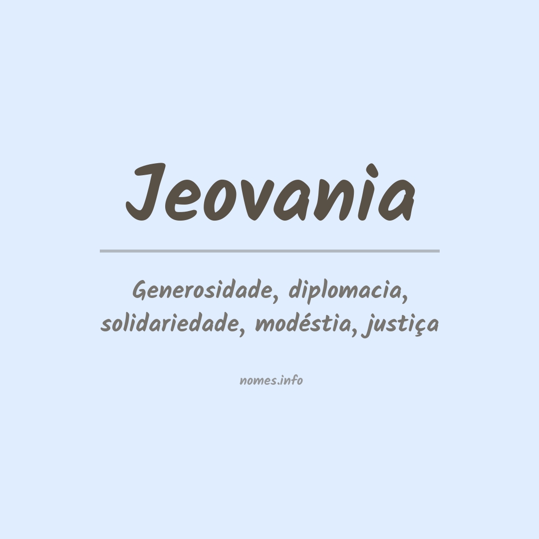 Significado do nome Jeovania