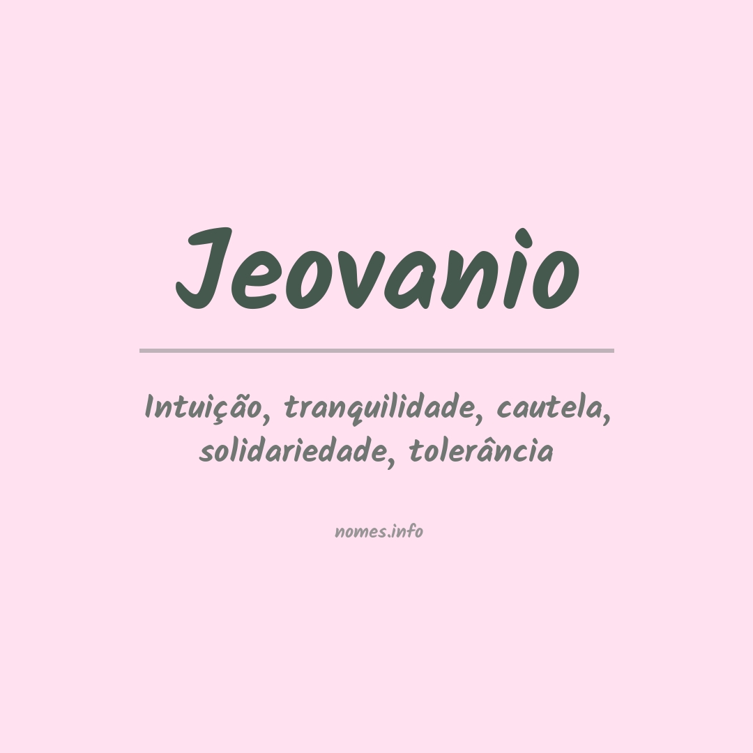 Significado do nome Jeovanio