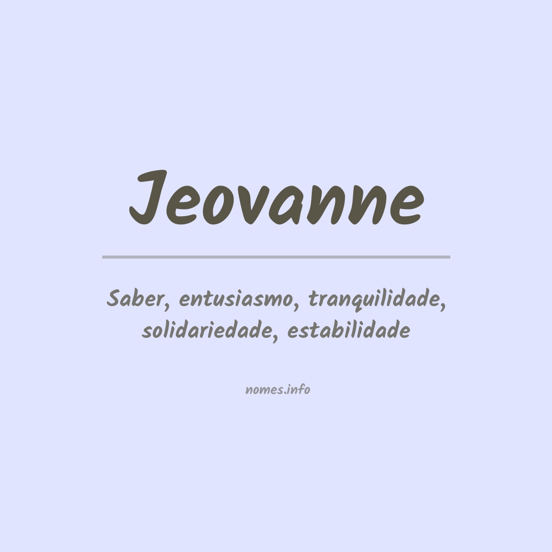 Significado do nome Jeovanne