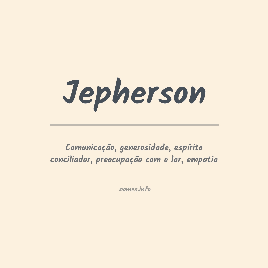 Significado do nome Jepherson