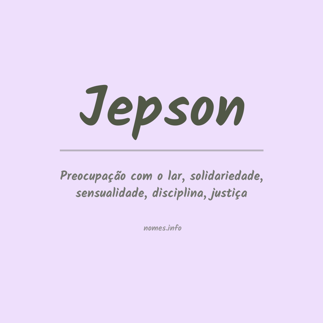 Significado do nome Jepson