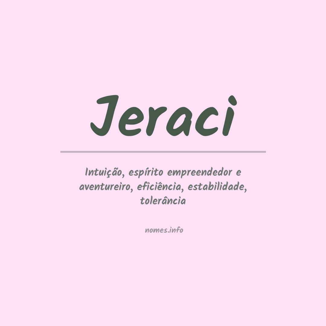 Significado do nome Jeraci