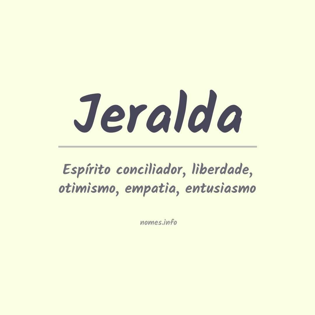 Significado do nome Jeralda