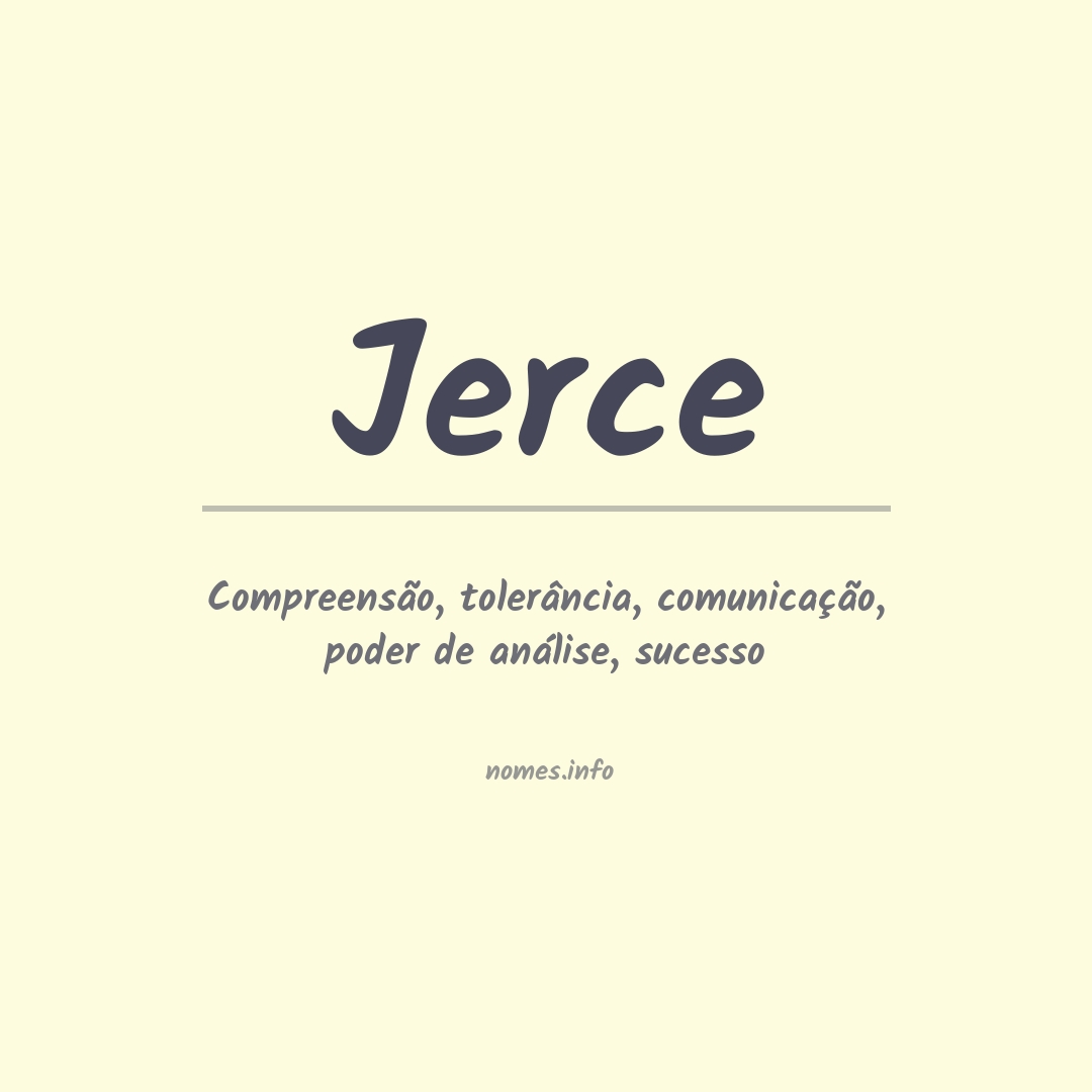 Significado do nome Jerce
