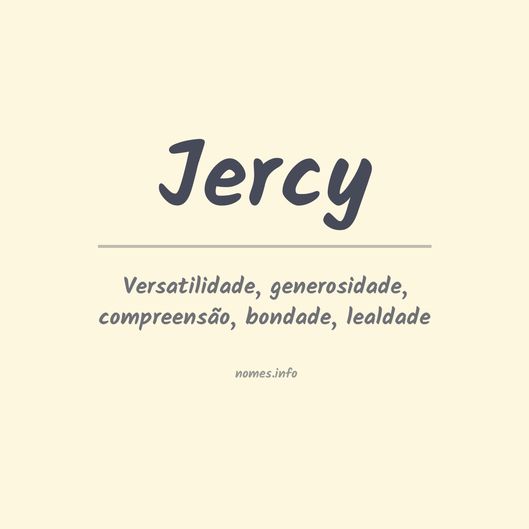 Significado do nome Jercy