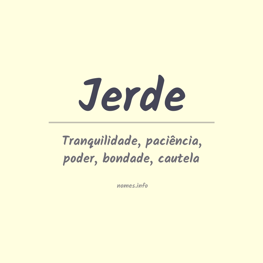 Significado do nome Jerde