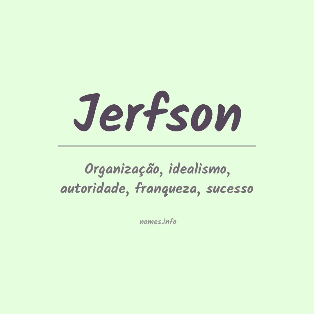 Significado do nome Jerfson