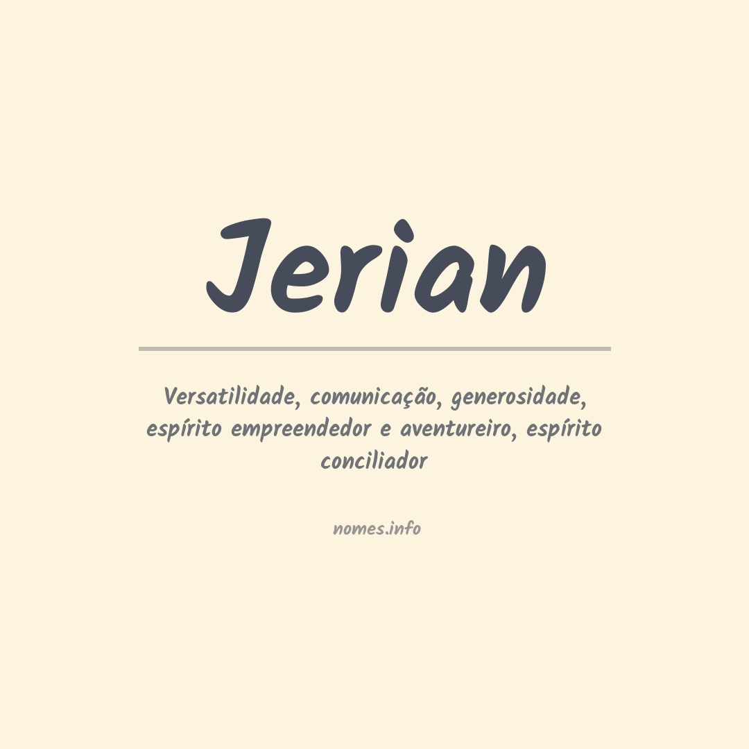 Significado do nome Jerian