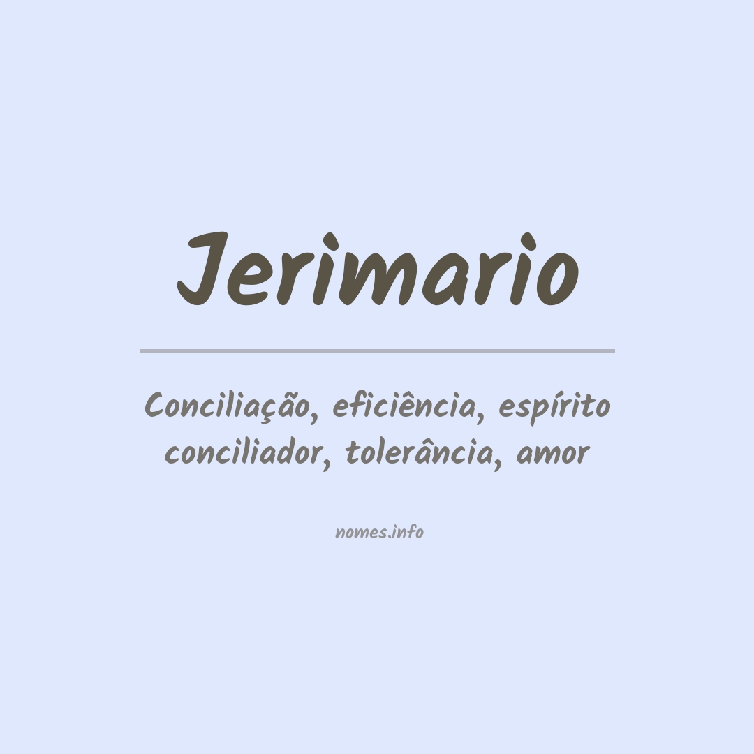 Significado do nome Jerimario