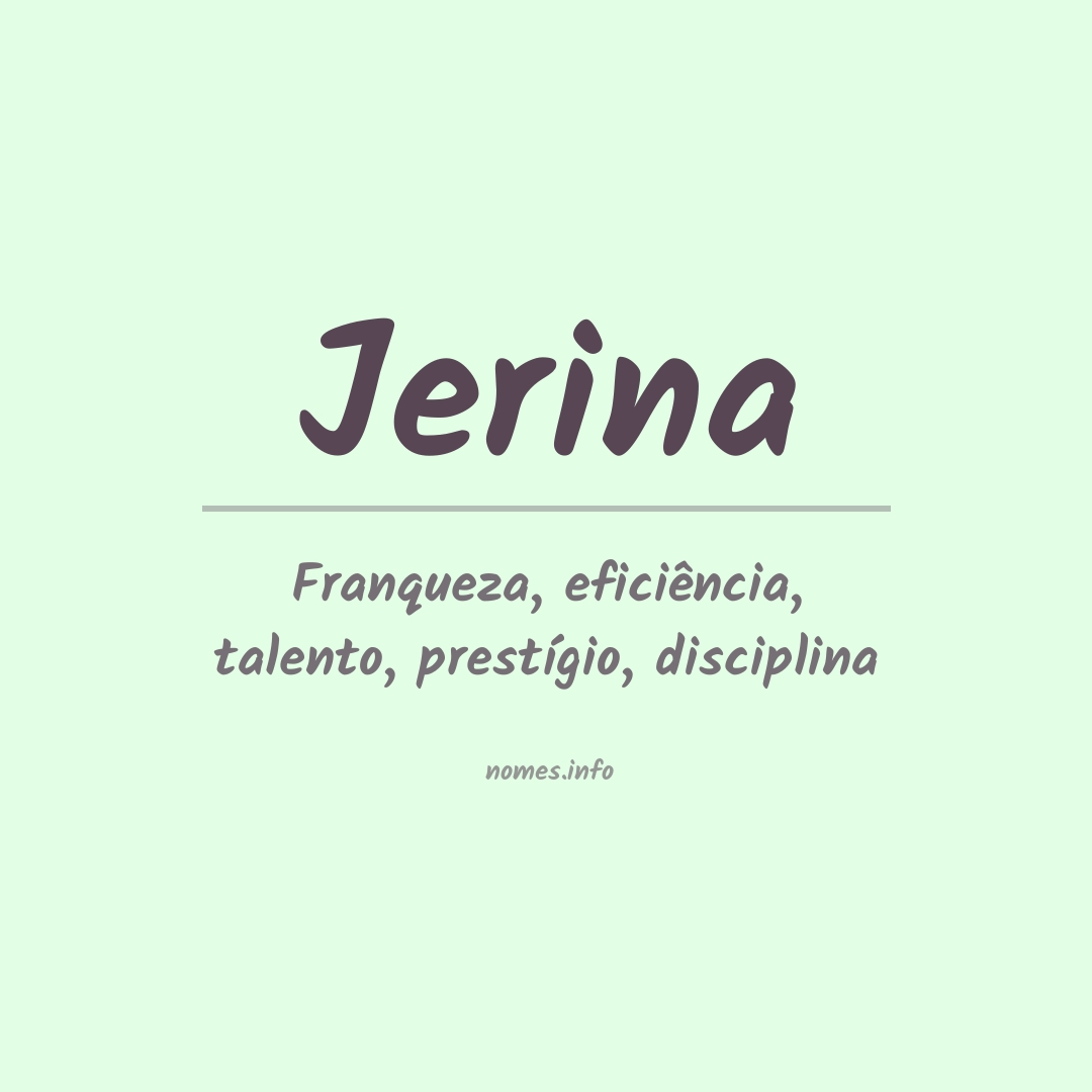 Significado do nome Jerina