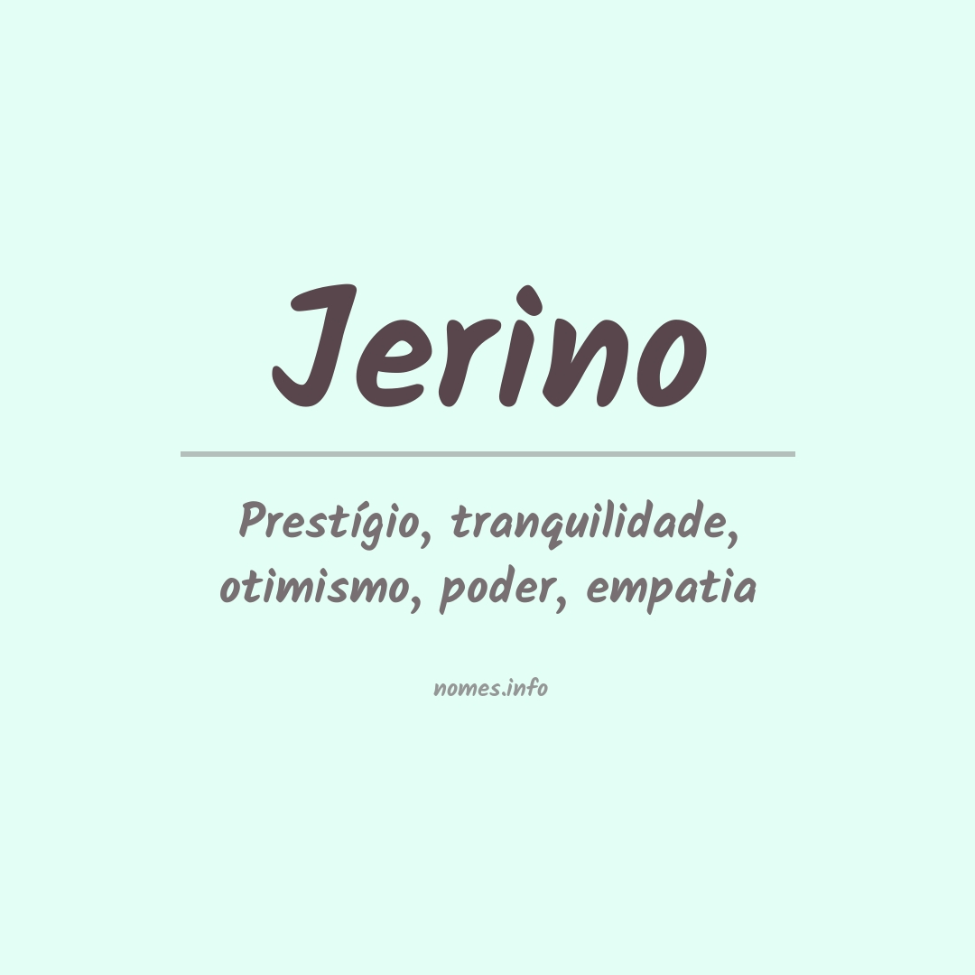 Significado do nome Jerino