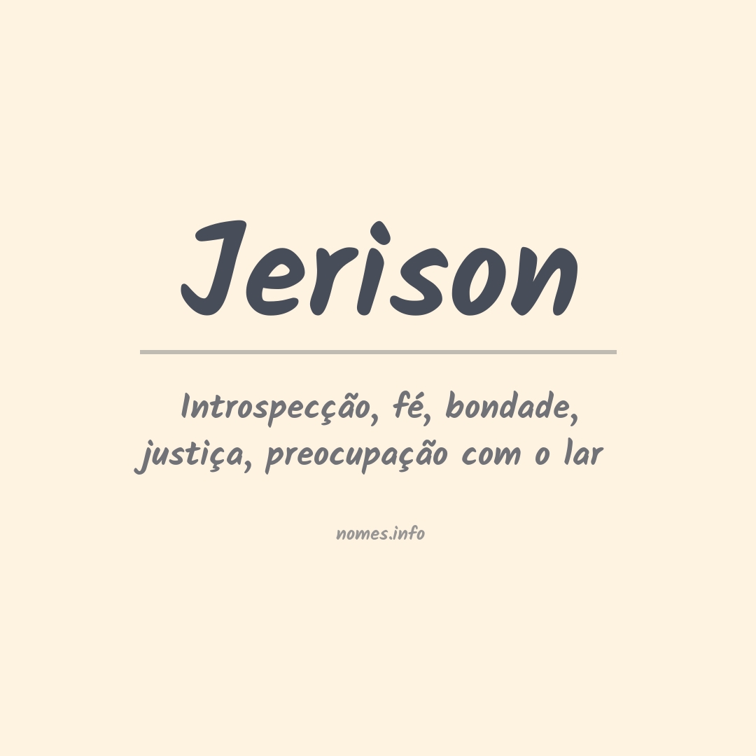 Significado do nome Jerison