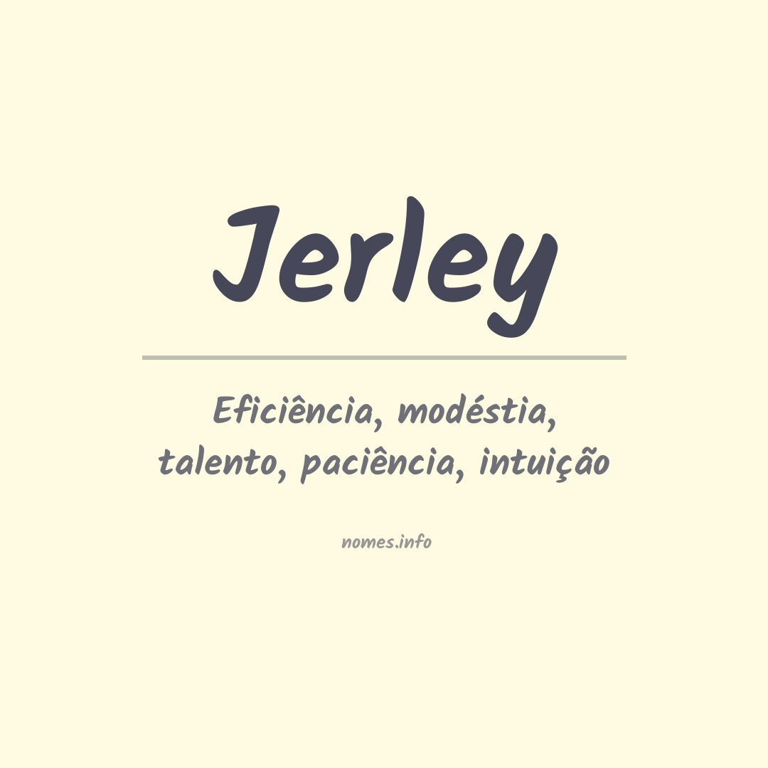 Significado do nome Jerley