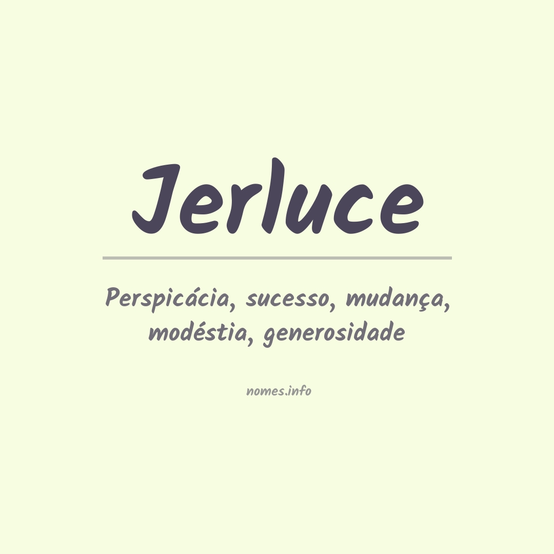 Significado do nome Jerluce