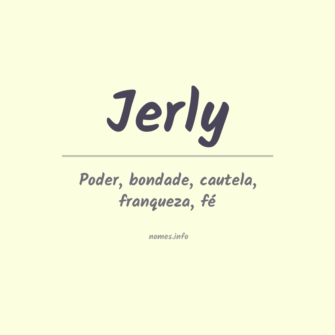 Significado do nome Jerly