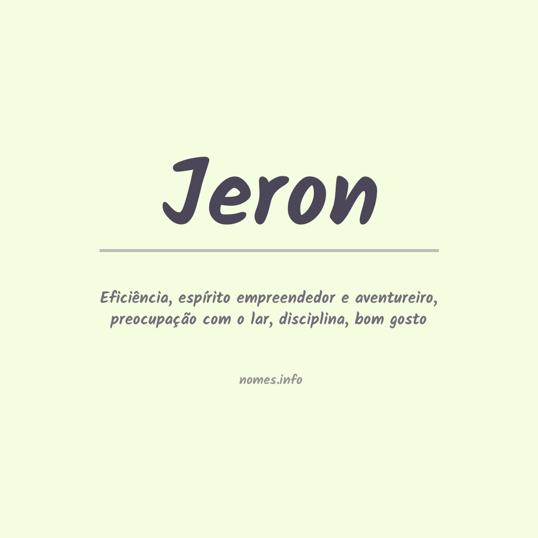 Significado do nome Jeron