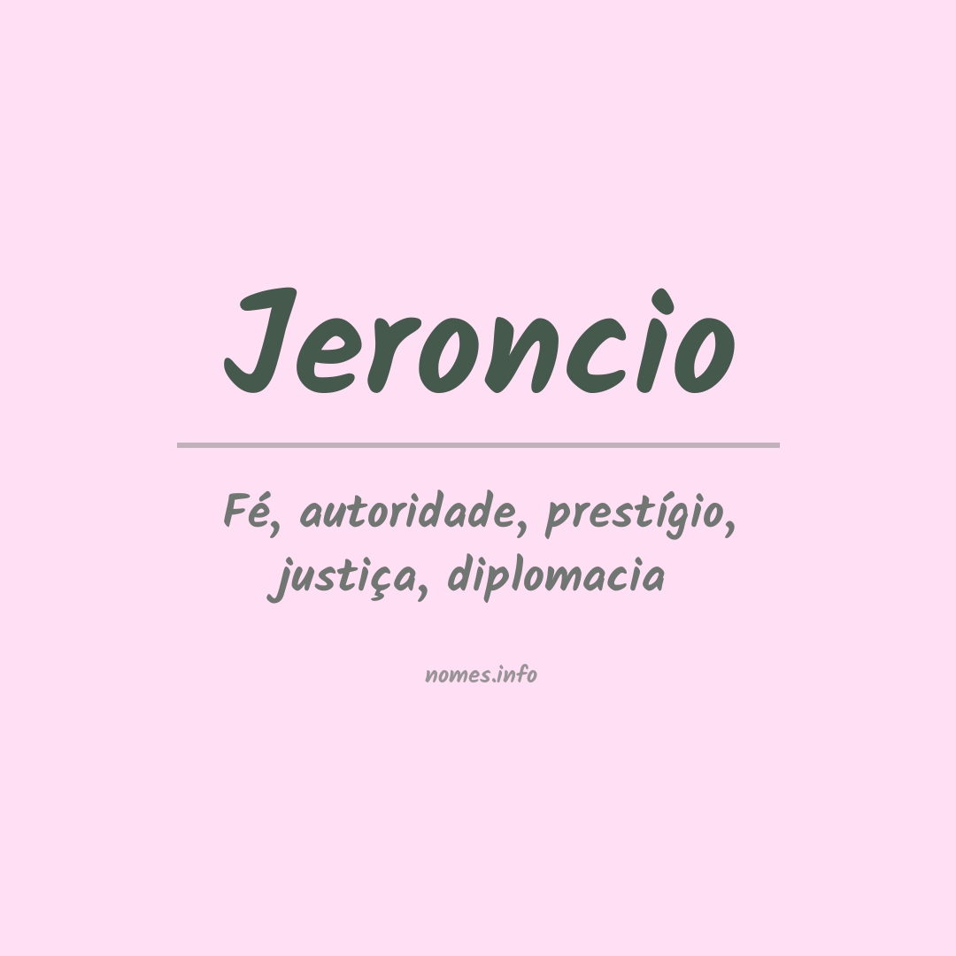 Significado do nome Jeroncio