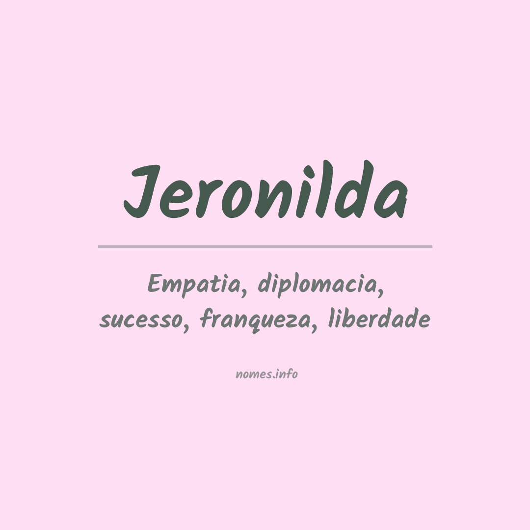 Significado do nome Jeronilda