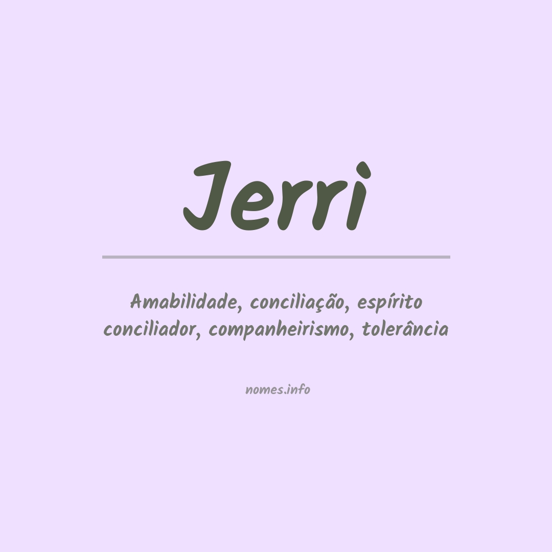 Significado do nome Jerri