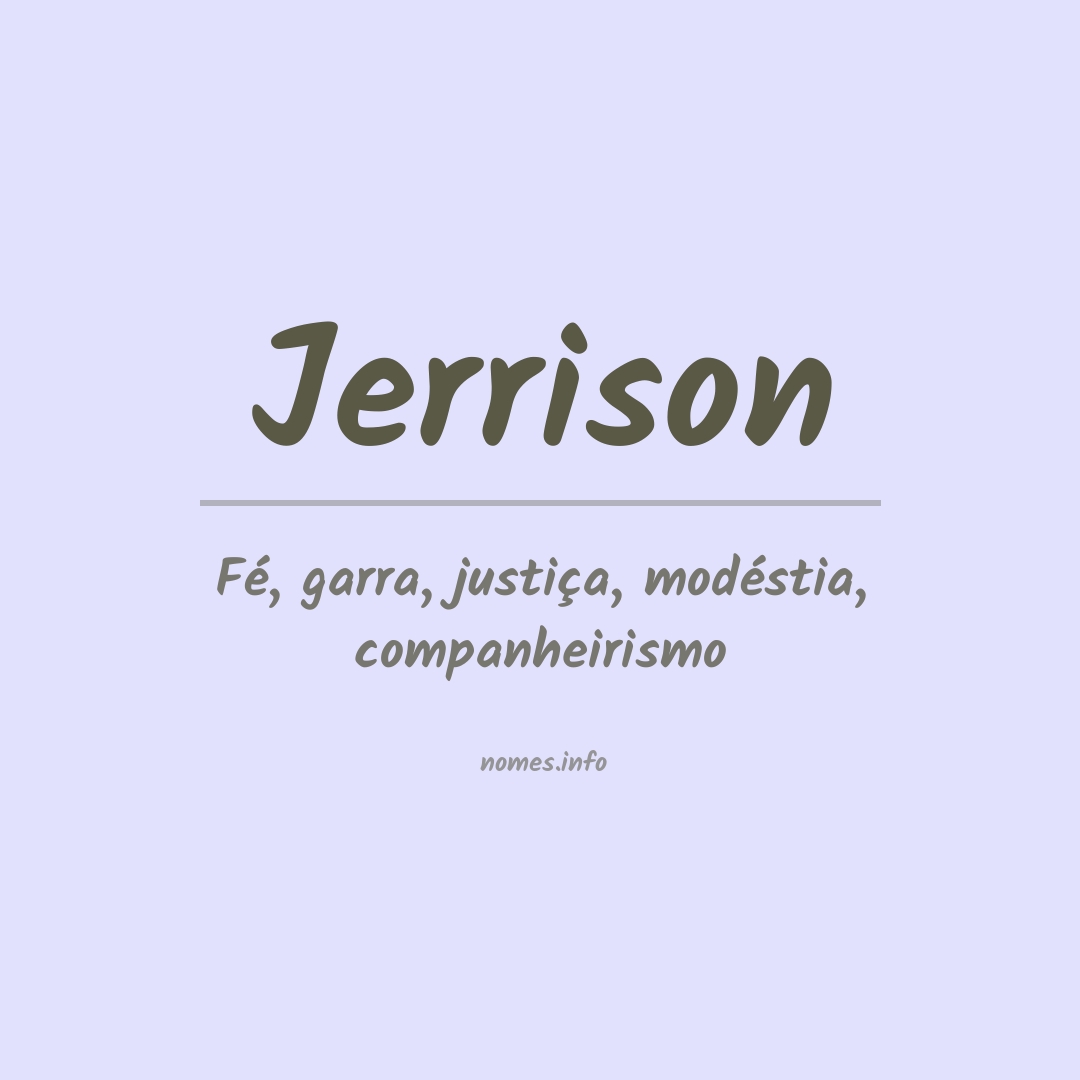 Significado do nome Jerrison