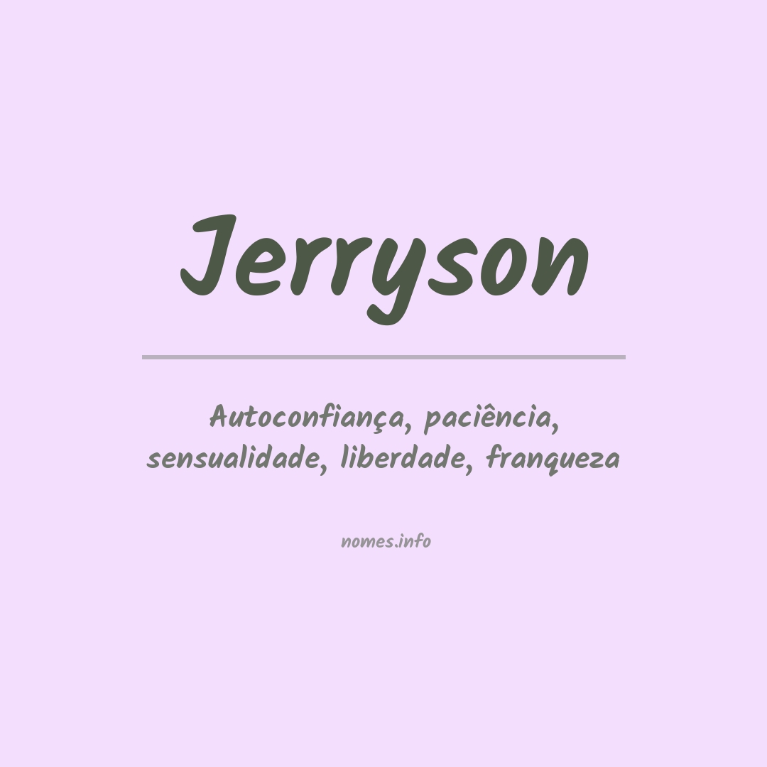 Significado do nome Jerryson